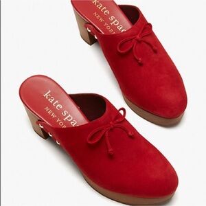 Kate Spade Amsterdam Suede Lava Falls Clogs w/box- 8.5B